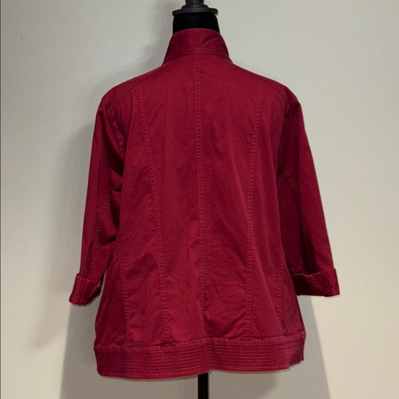 CJ Banks Rich Burgundy Women's Blazer - Picture 3 of 6